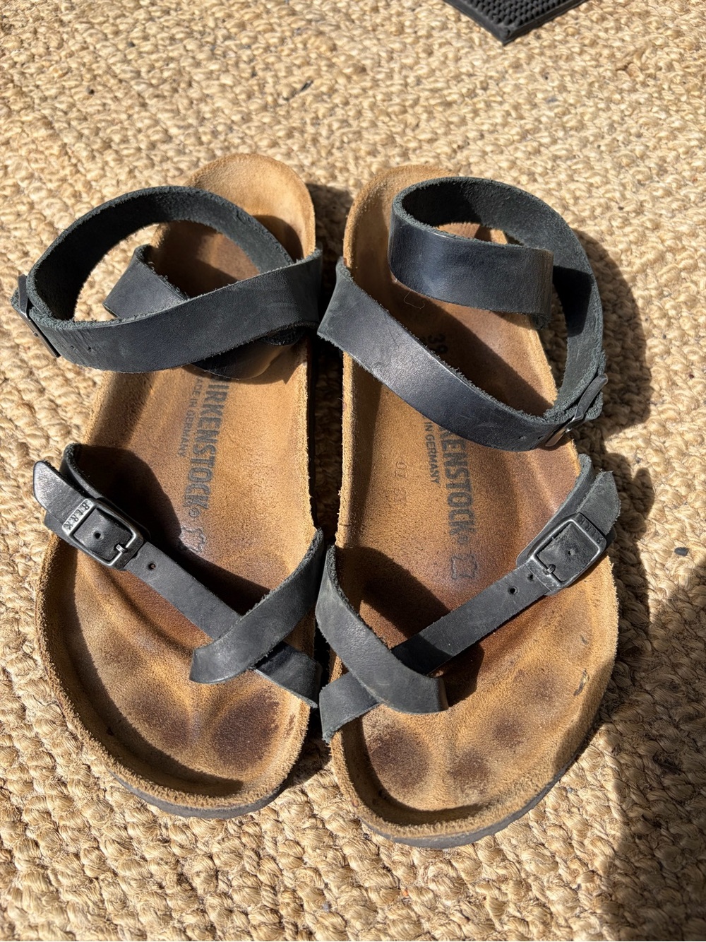 Birkenstock Black Leather Strappy Women's Sandals